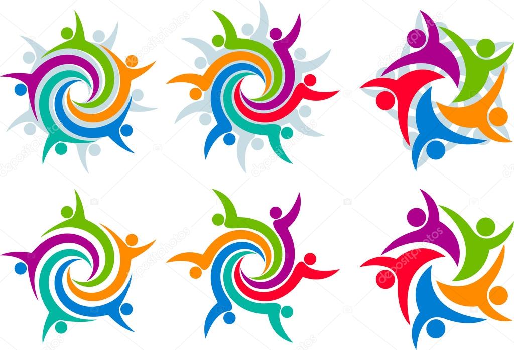 Illustration art of Couple collection logos with isolated background