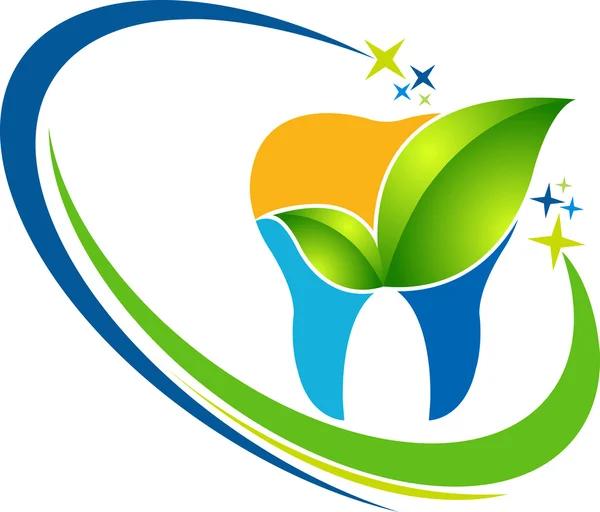 Diş bitkisel logosu — Stok Vektör