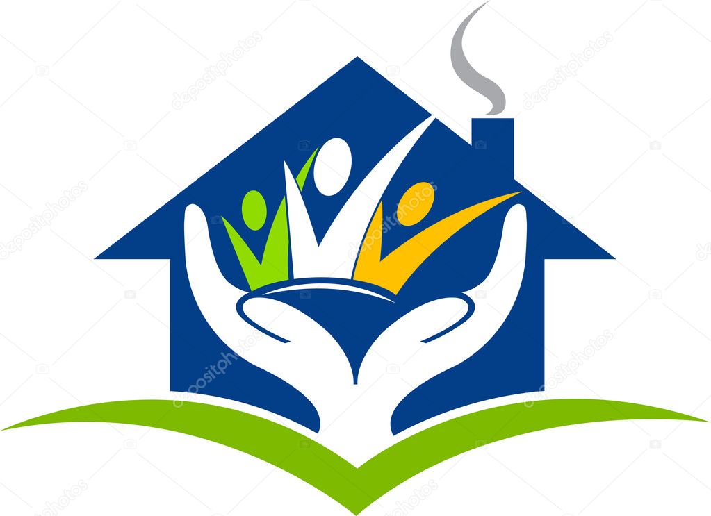 Illustration art of a home trust logo with isolated background