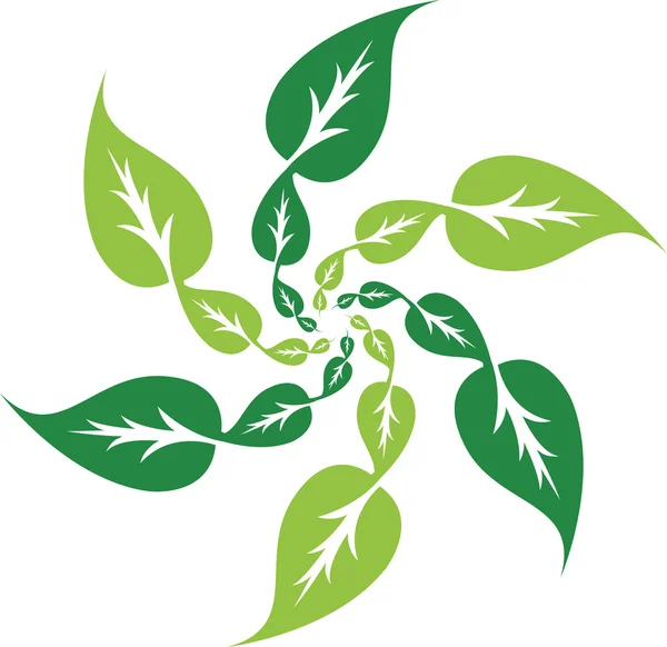 スタイルの葉のロゴ — ストックベクタ