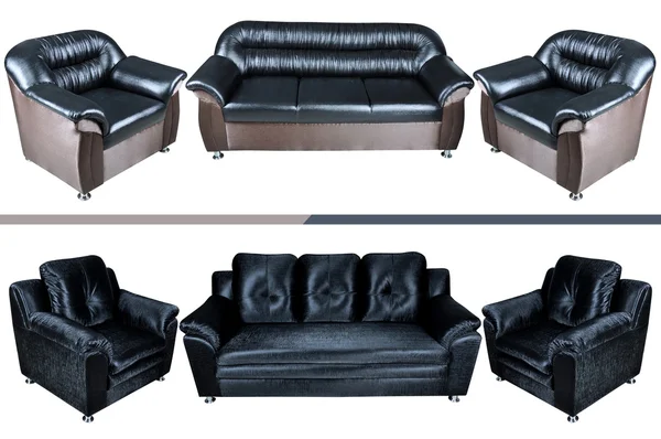 Five seat leather sofa — Stock Photo, Image