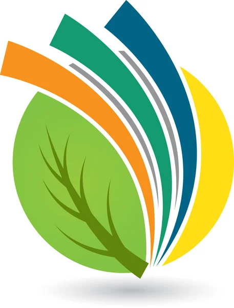 Logotipo do mundo folha — Vetor de Stock