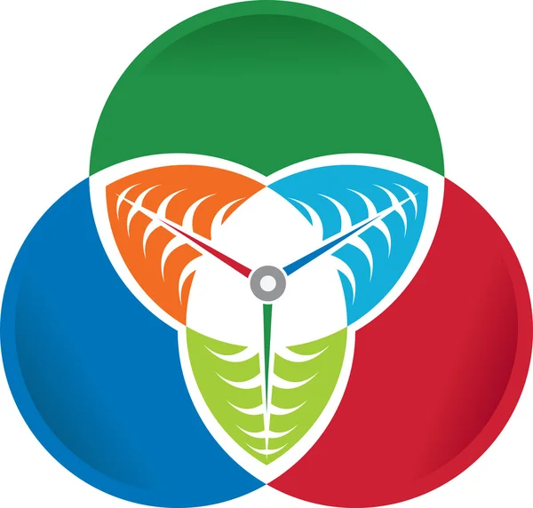 Logo daun lingkaran - Stok Vektor