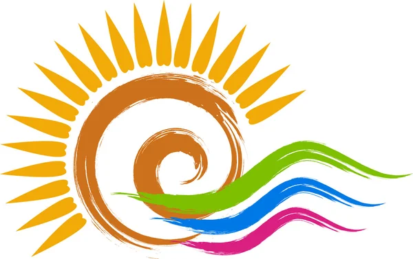 Krouživým pohybem slunce logo — Stockový vektor