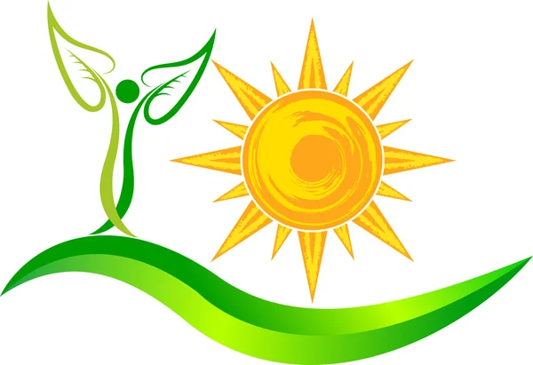 Logo hoja de sol — Archivo Imágenes Vectoriales