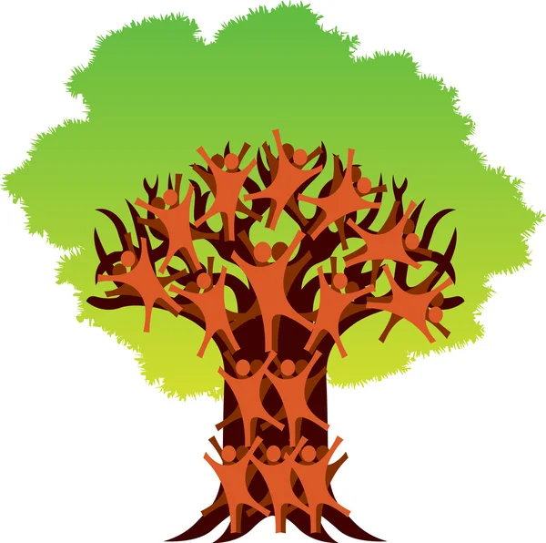 Mänskliga träd logotyp — Stock vektor