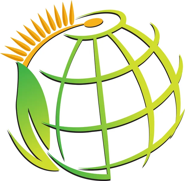 Eco globus blatt logo — Stockvektor