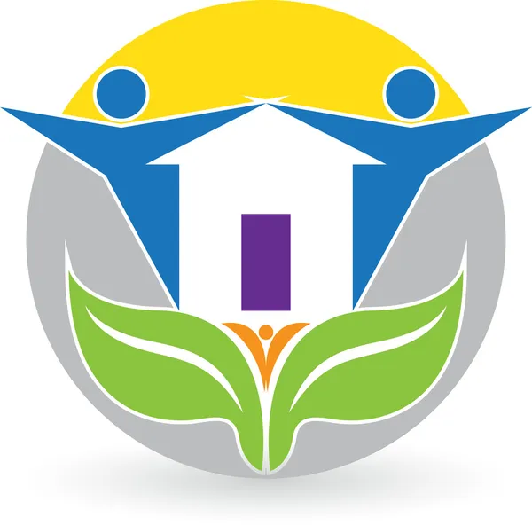 Familie thuis logo — Stockvector