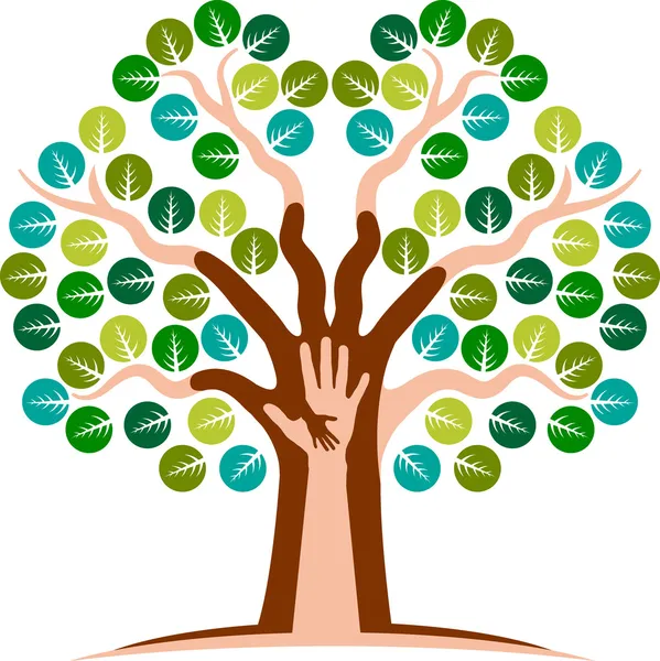 Логотип ручного дерева — стоковый вектор