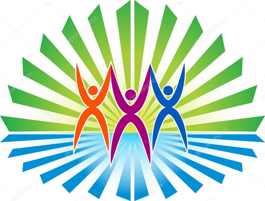 Illustration art of a people rays logo with isolated background