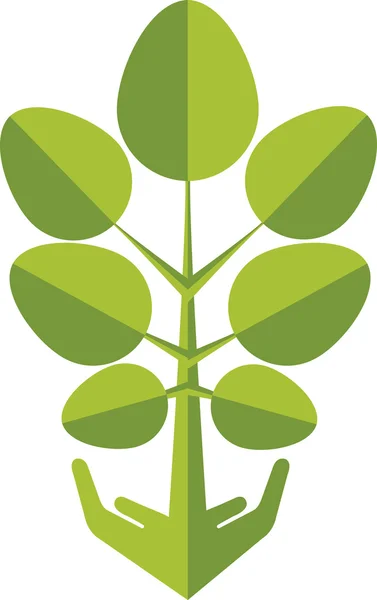 Logo plante main — Image vectorielle