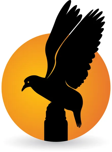 Sole colomba logo — Vettoriale Stock