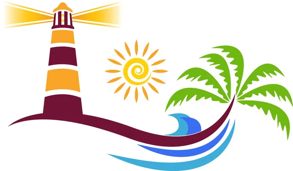 Deniz feneri logosu — Stok Vektör