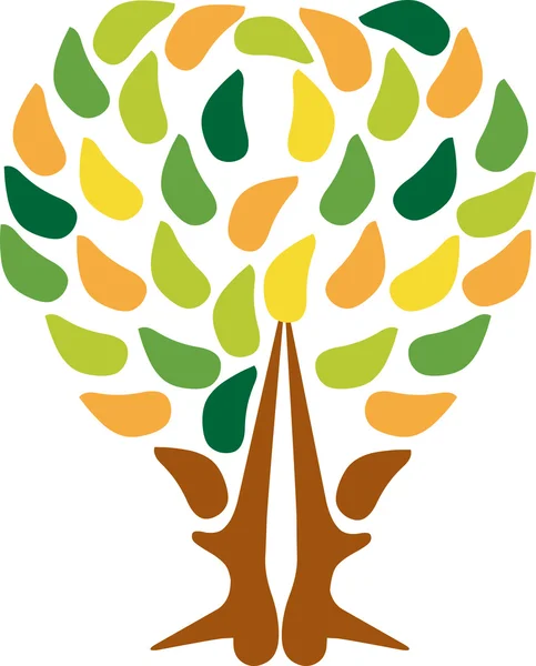 Логотип пары деревьев — стоковый вектор