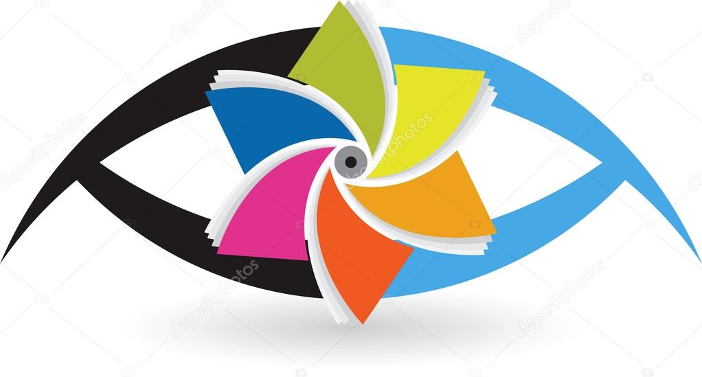 Illustration art of a eye logo with isolated background