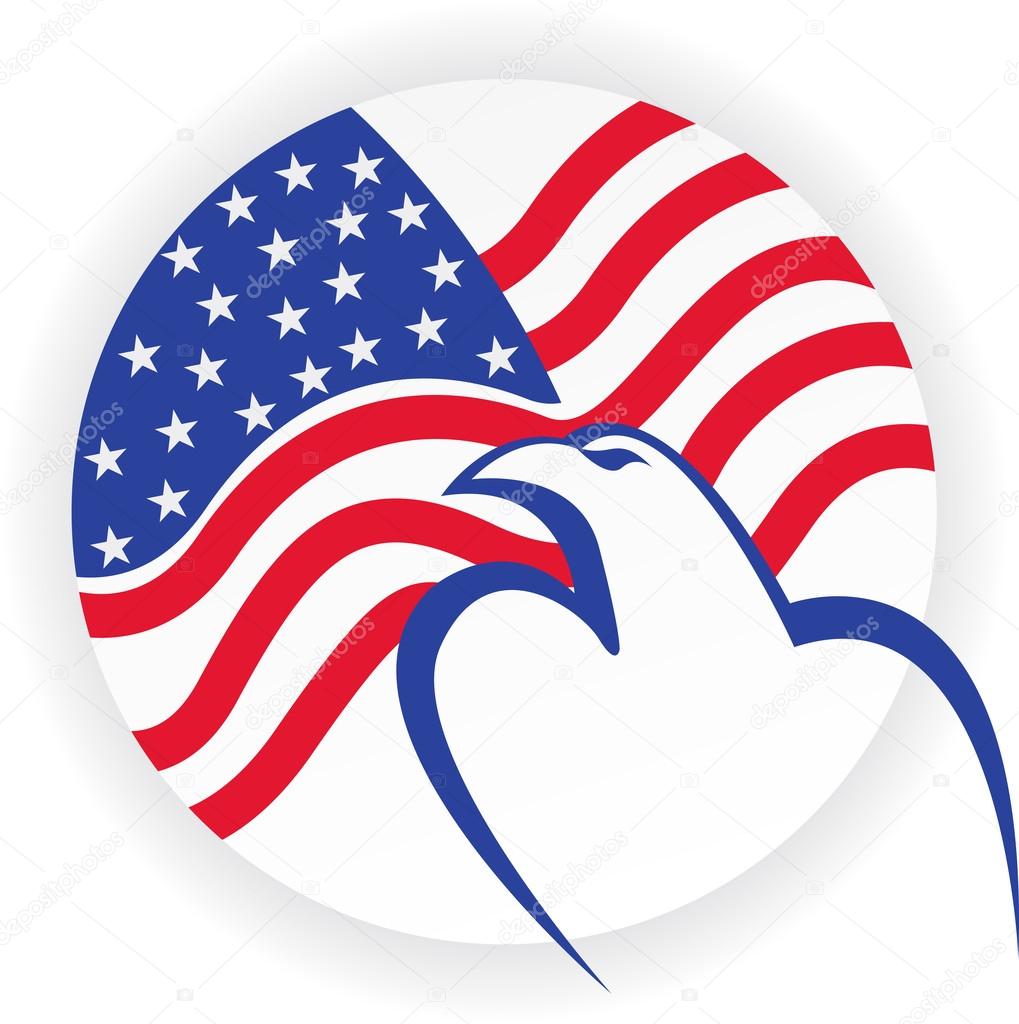 Illustration art of a American bald eagle logo with isolated background