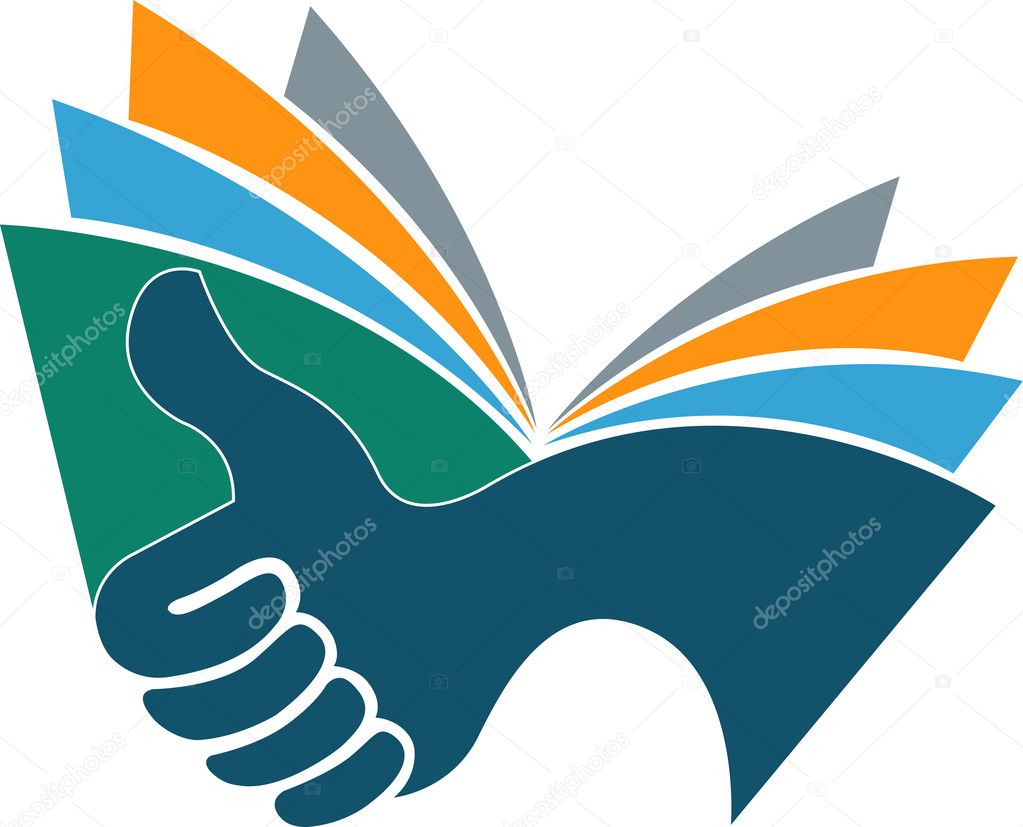 Illustration art of a hand book logo with isolated background