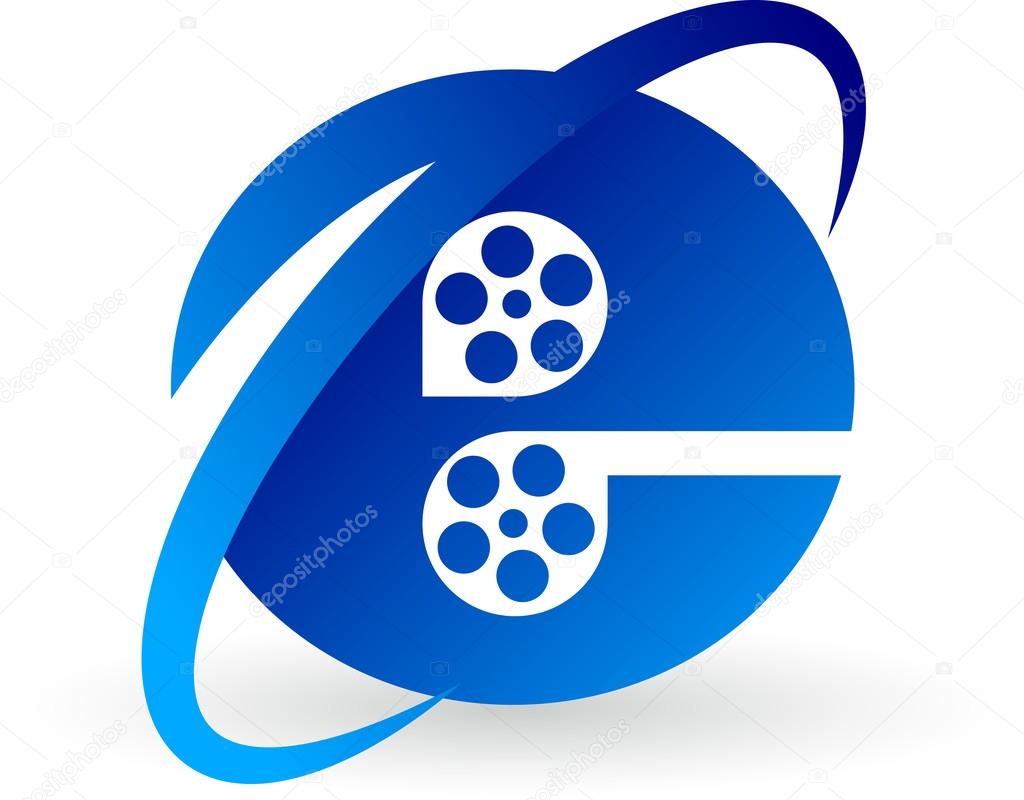 Illustration art of a Internet film logo with isolated background