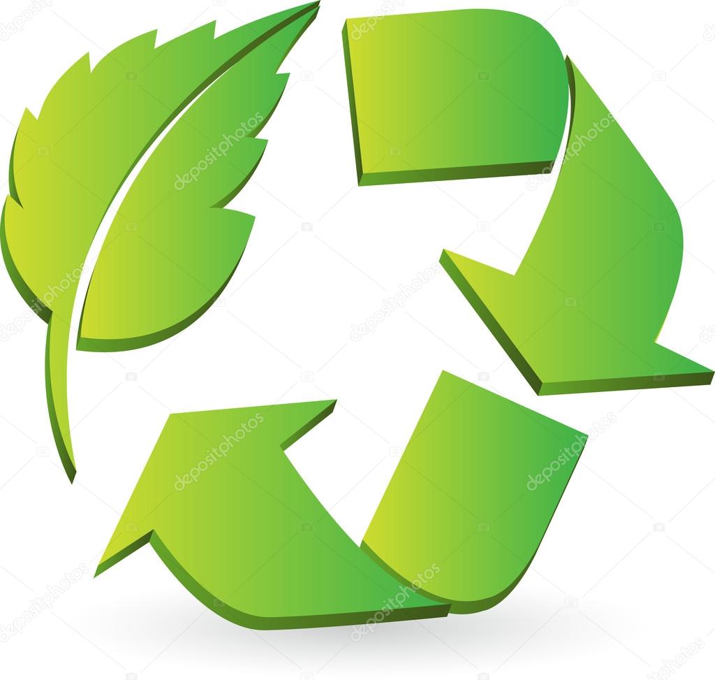 Illustration art of a Eco recycle logo with isolated background