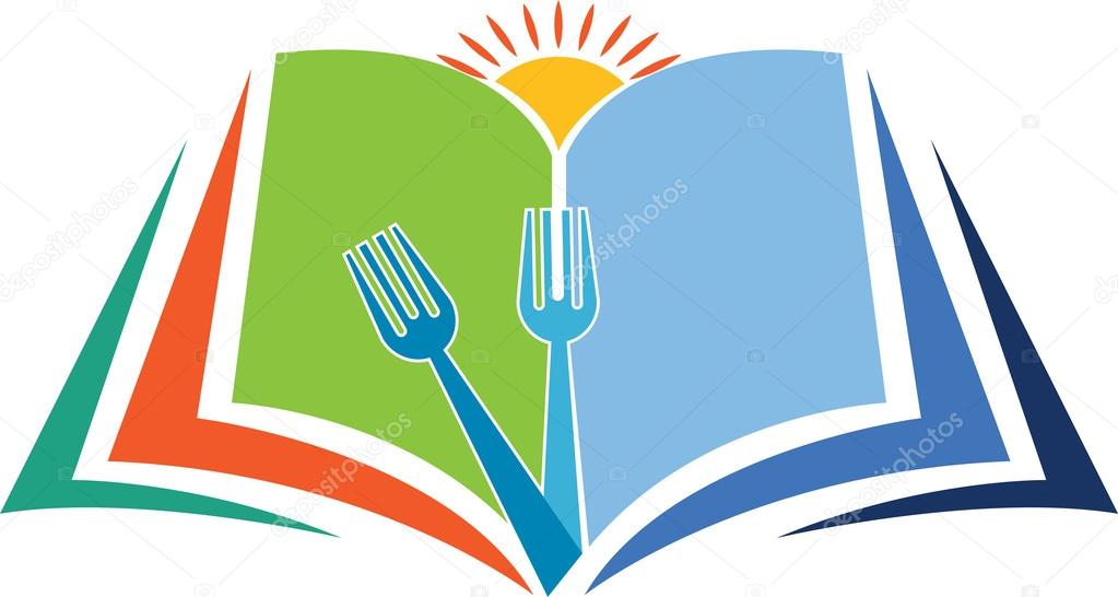 Illustration art of a cooking education logo with isolated background
