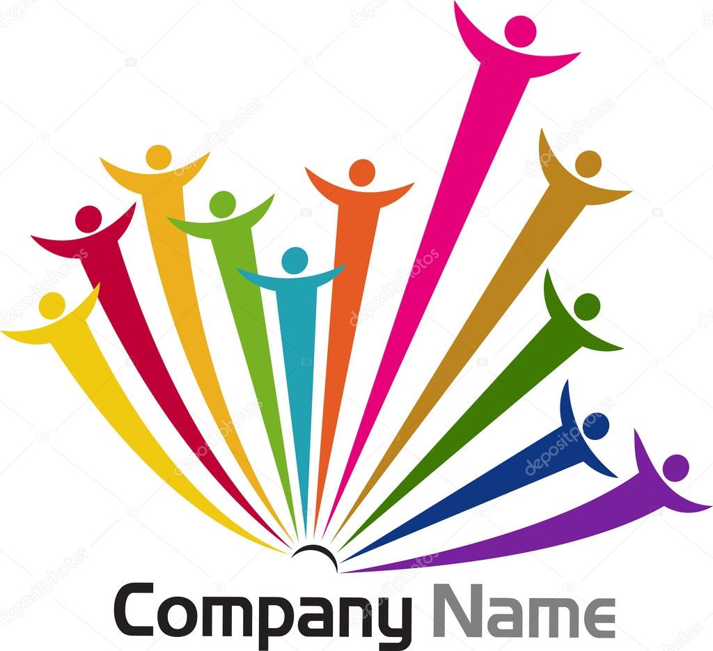 Illustration art of a teamwork logos with isolated background