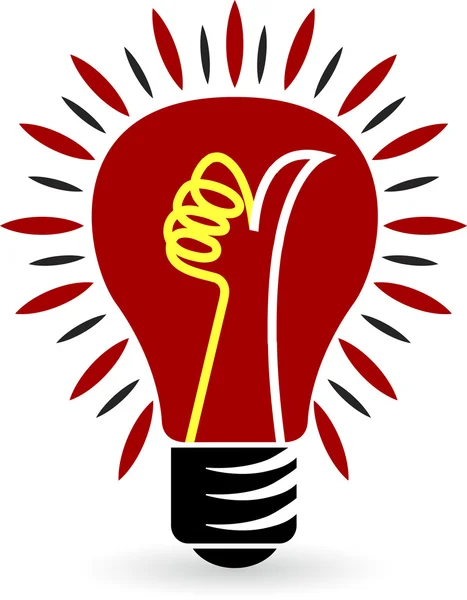 Великий палець лампа логотип — стоковий вектор