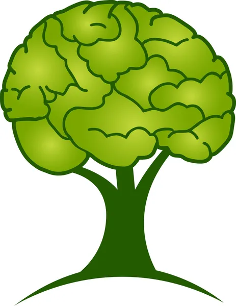 Logo albero cervello — стоковий вектор