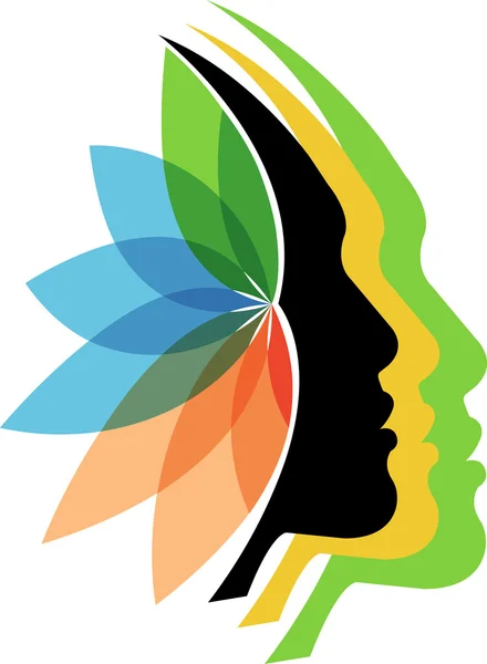 Visages logo fleur — Image vectorielle