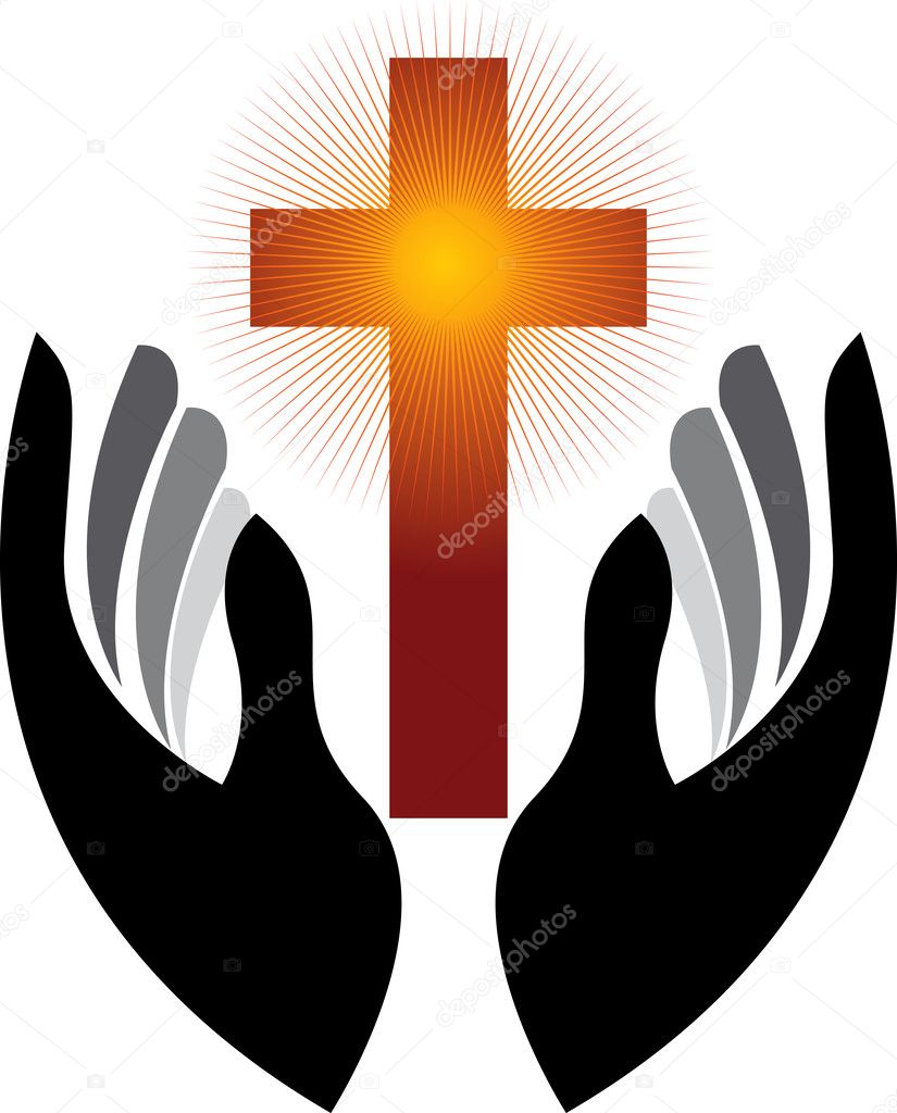 Illustration art of a hands prayer with isolated background