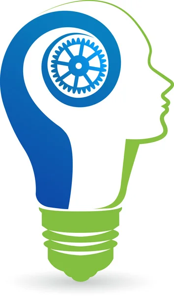 Lamp with head logo — Stock Vector