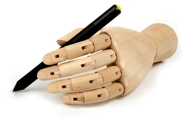 Wooden dummy pen hand Stock Picture