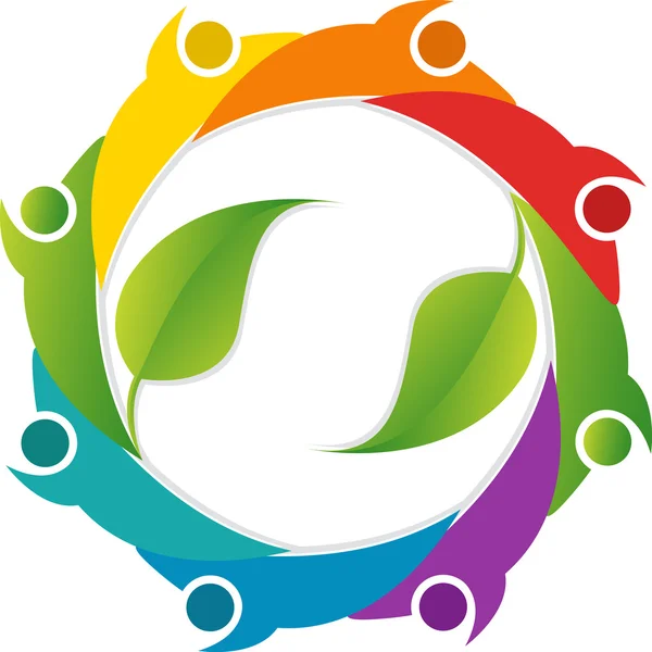 People leaf logo — Stock Vector