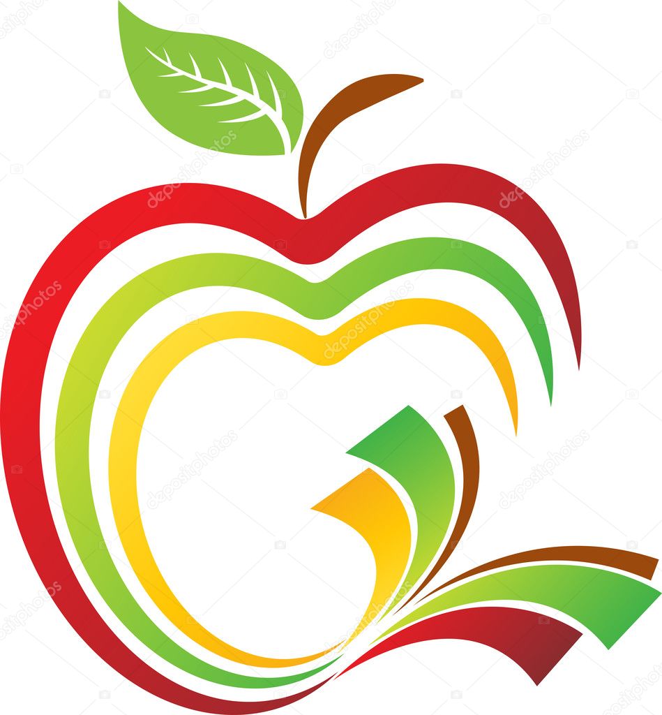 Illustration art of a apple education logo  with isolated background