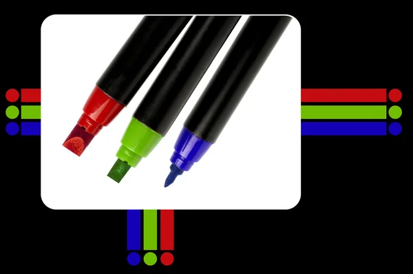RGB náčrtek perem — Stock fotografie