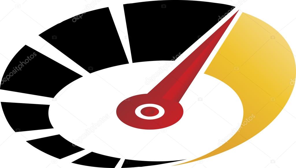 Illustration art of speedometer logo with isolated background