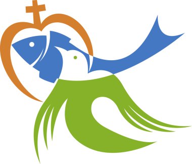 Hıristiyan aşk logo temsil eder