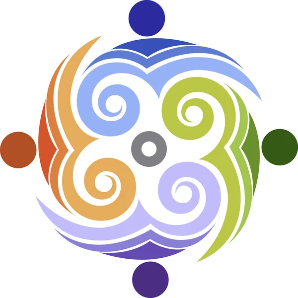 Tourbillon peuples logo — Image vectorielle