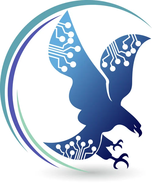 Okruh eagle logo — Stockový vektor