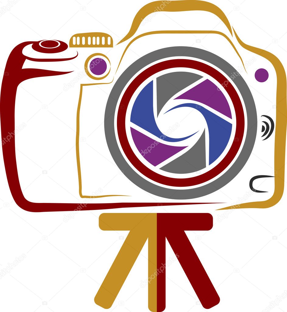 Illustration art of a camera logo with isolated background