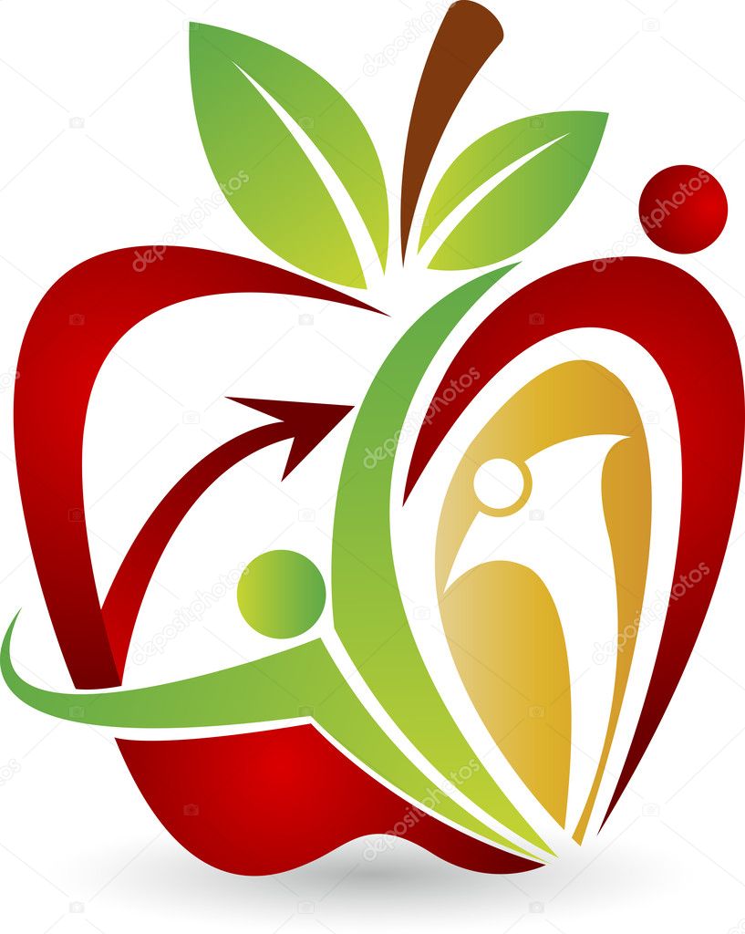 Illustration art of a active apple logo with isolated background