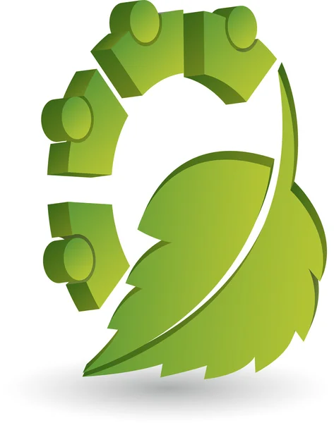 Mänskliga leaf logo — Stock vektor
