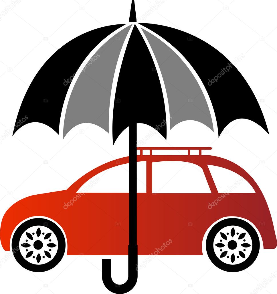 Illustration art of a car insurance logo with isolated background