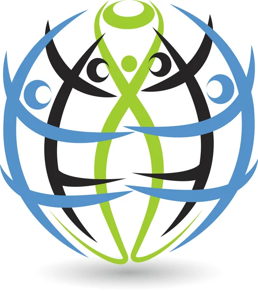 Menselijke globe logo — Stockvector