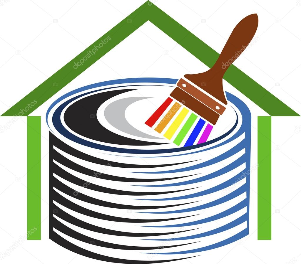 Illustration art of a home decor logo with isolated background