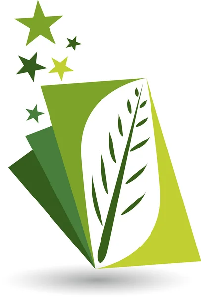 Elegante logotipo de la hoja — Vector de stock
