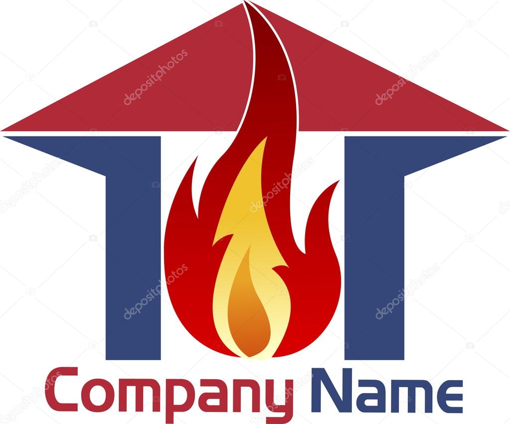 Illustration art of a fire house logo with isolated background