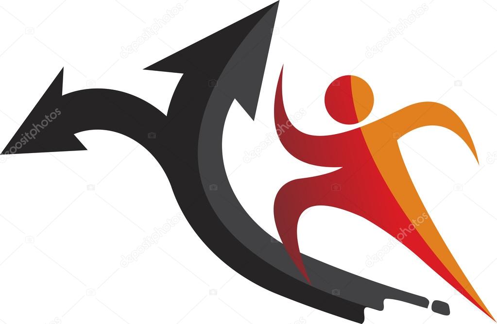 Illustration art of a way to aim logo with isolated background