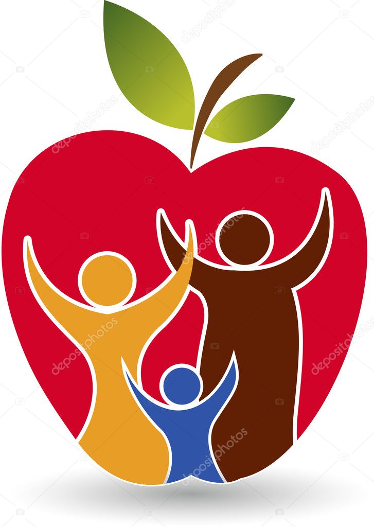 Illustration art of a health family logo with isolated background