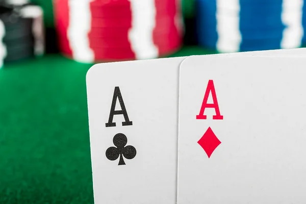 Chip and cards for the poker. — Stock Photo, Image