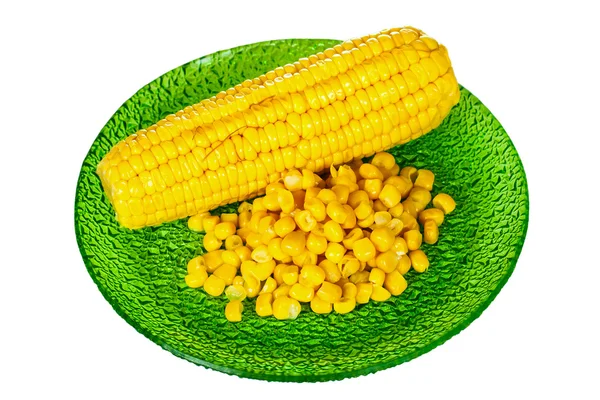 玉米绿色板上 — 图库照片